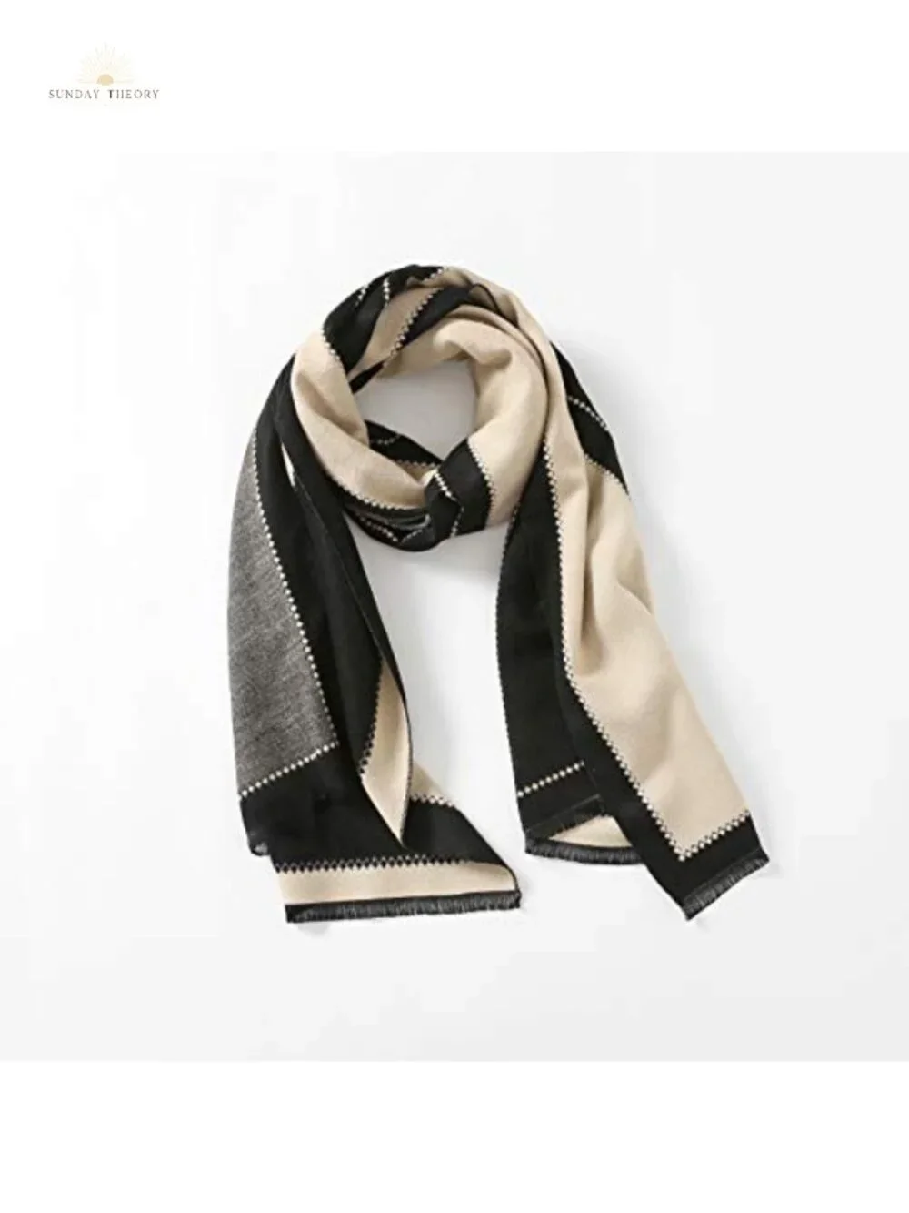 Winter Scarf Shawl Wrap for Women Men, 100% Viscose, Plaid Floral Print,